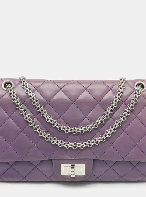 Chanel 2.55 Reissue 227 Purple Quilted Leather Flap Bag