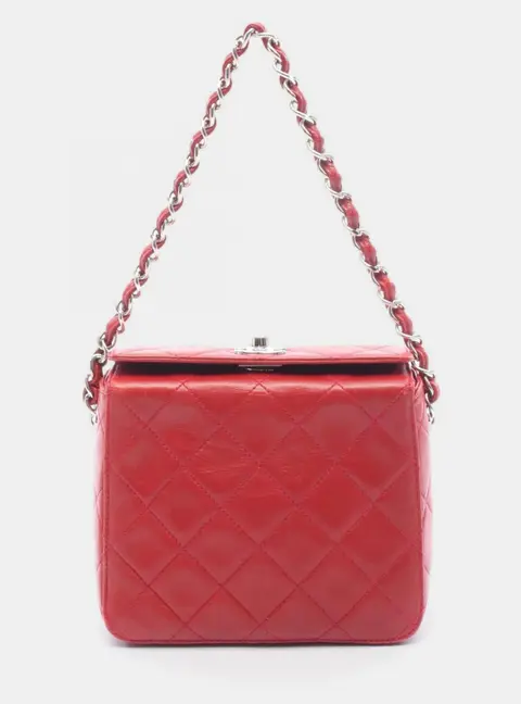 Chanel Quilted Box Lambskin Leather Shoulder Bag