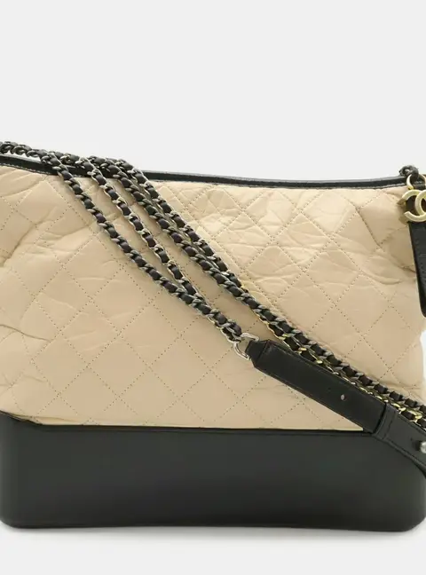 Chanel Gabrielle Large Bicolor Pink Beige Calfskin Hobo Bag