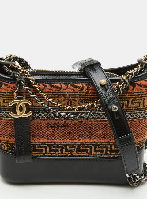 Chanel Gabrielle Small Multicolor Knit Fabric and Leather Shoulder Bag
