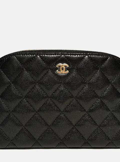 Chanel Quilted Black Caviar Leather Crossbody Bag