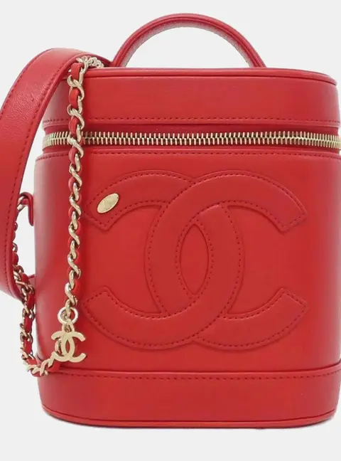 Chanel CC Mania AS0323 Red Lambskin Leather Crossbody Bag