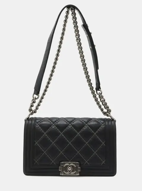 Chanel Boy Chanel 25 Black Leather Shoulder Bag