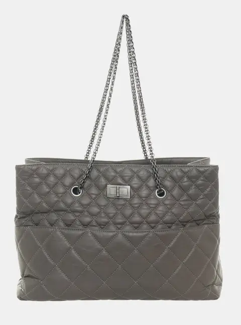 Chanel Reissue Grey Leather Chain Tote Bag