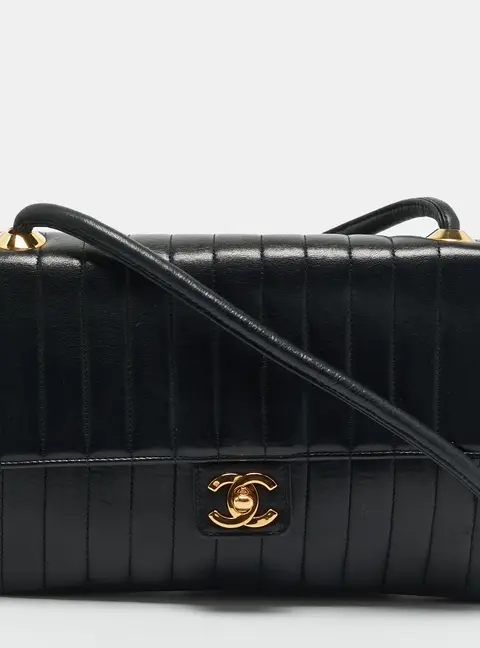 Chanel CC Flap Black Vertical Quilted Leather Bag