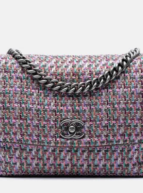 Chanel CC 2015-2016 Collection Multicolor Tweed Flap Shoulder Bag