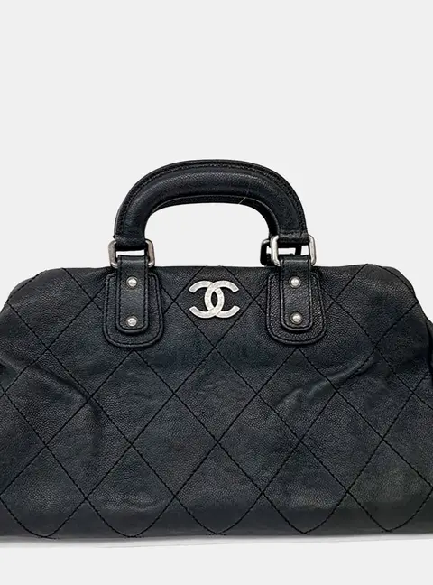 Chanel Black Leather Chanel Stitch Tote Bag
