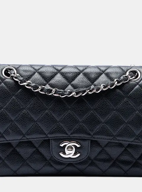 Chanel Classic Medium Black Caviar Leather Flap Bag