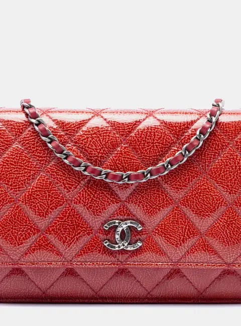 Chanel Paris Dallas Red Patent Goatskin Wallet on Chain Bag