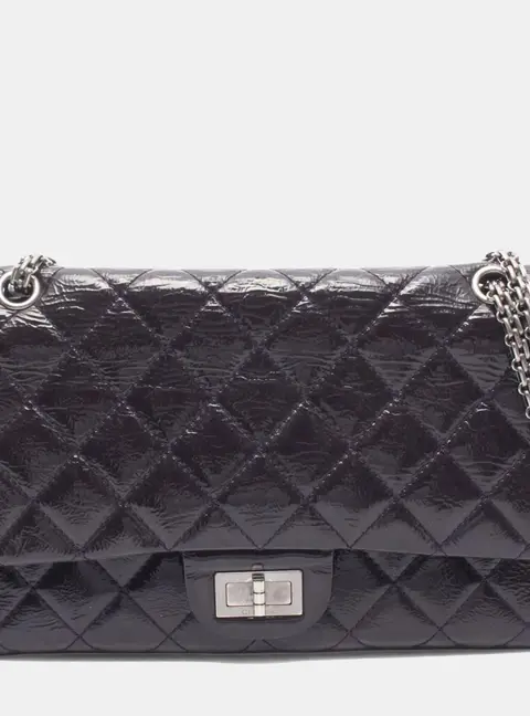 Chanel 2.55 Reissue 227 Purple Patent Leather Shoulder Bag