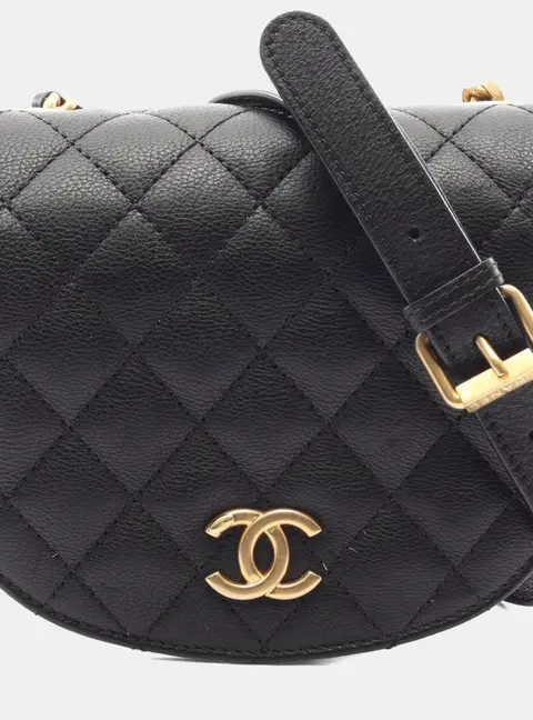 Chanel Casual Trip Small Black Grained Calfskin Leather Shoulder Bag
