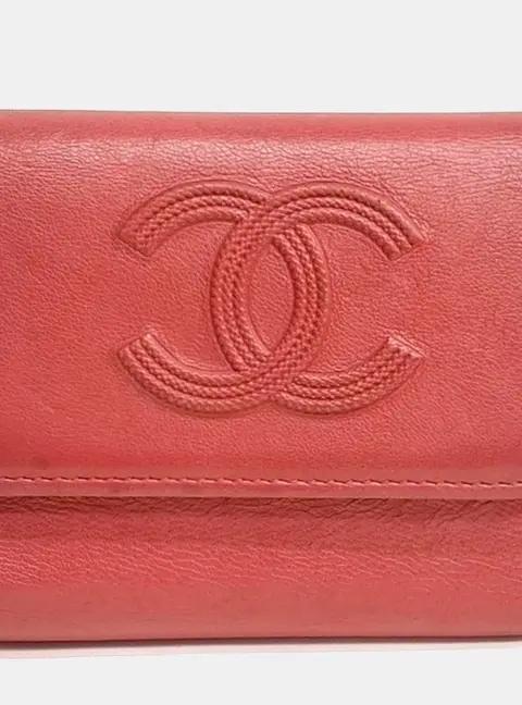 Chanel Small Red Leather Wallet Bag