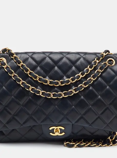 Chanel Classic Single Flap Maxi Black Quilted Leather Flap bag