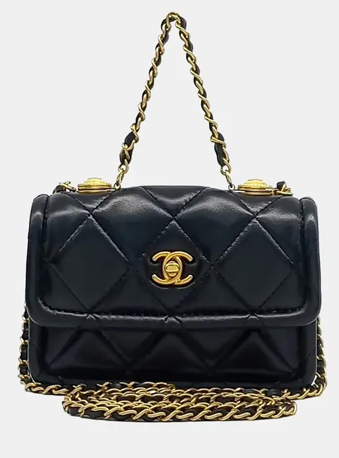 Chanel Square Mini Flap Bag Black Quilted Leather Crossbody Bag