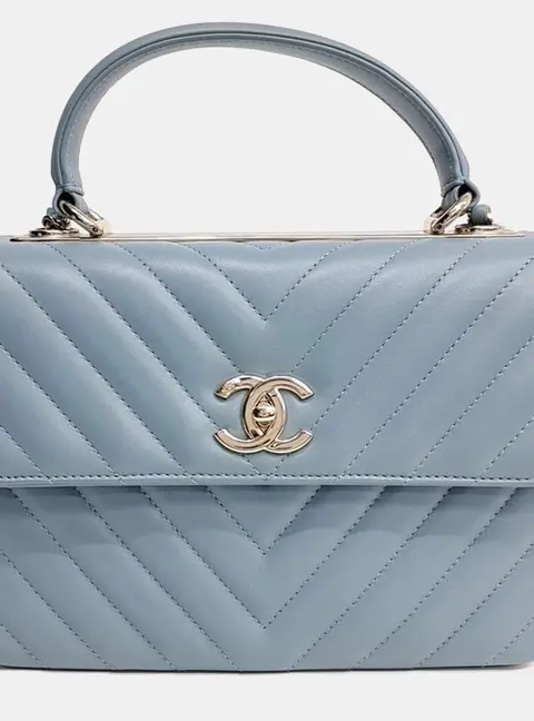 Chanel Trendy CC Small Blue Leather Top Handle Bag
