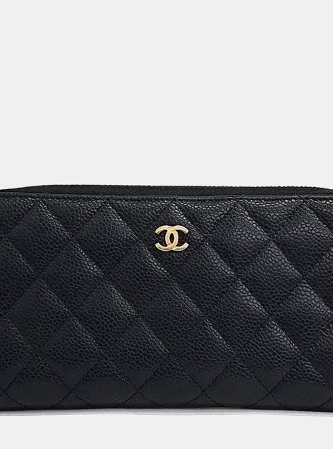 Chanel Zippy Wallet Black Caviar Leather Wallet