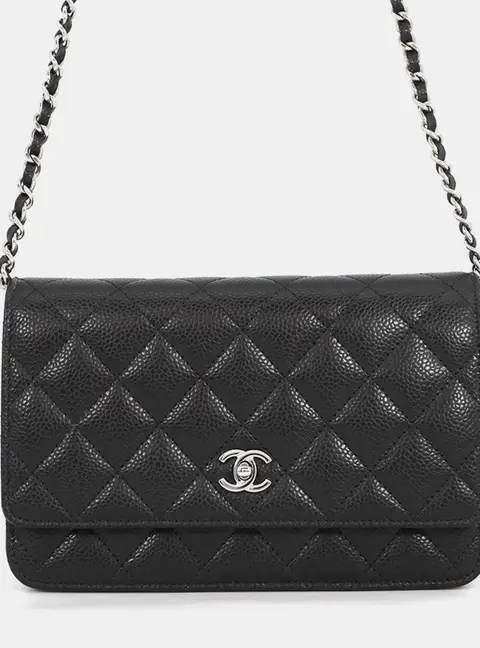 Chanel Wallet on Chain Black Caviar Leather Crossbody Bag