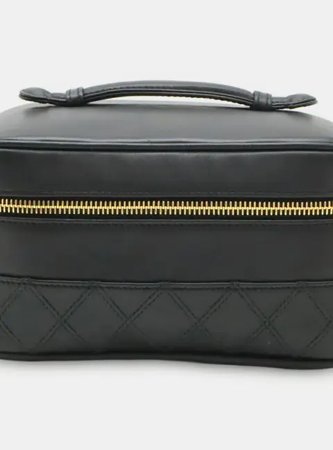 Chanel Bicolore A01618 Black Lambskin Leather Vanity Bag
