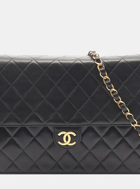 Chanel Medium CC Quilted Lambskin Single Flap Shoulder Bag