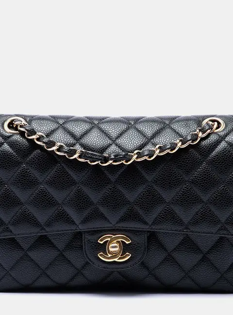 Chanel Medium Classic Double Flap Black Caviar Shoulder Bag