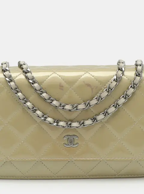 Chanel WOC Light Olive Patent Leather Bag