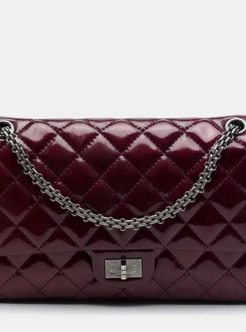 Chanel Quilted Patent Reissue 2.55 226 Burgundy Patent Leather Flap Bag