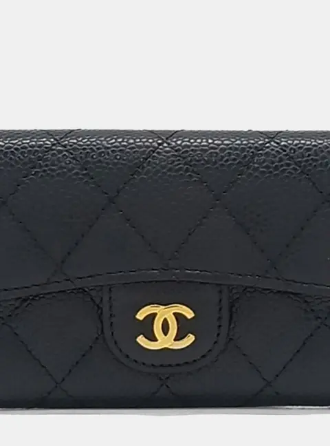 Chanel caviar card wallet