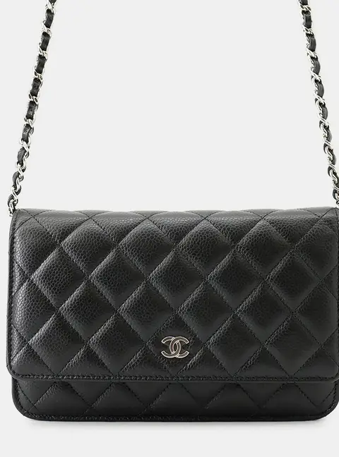 Chanel Wallet on Chain Black Caviar Leather Crossbody Bag