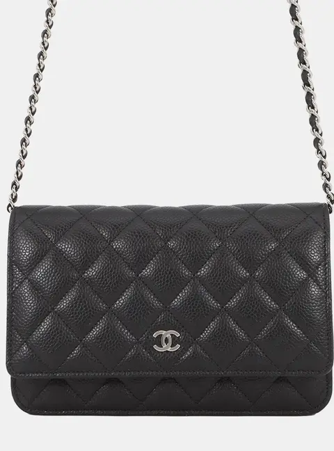 Chanel Wallet on Chain Black Caviar Leather Crossbody Bag