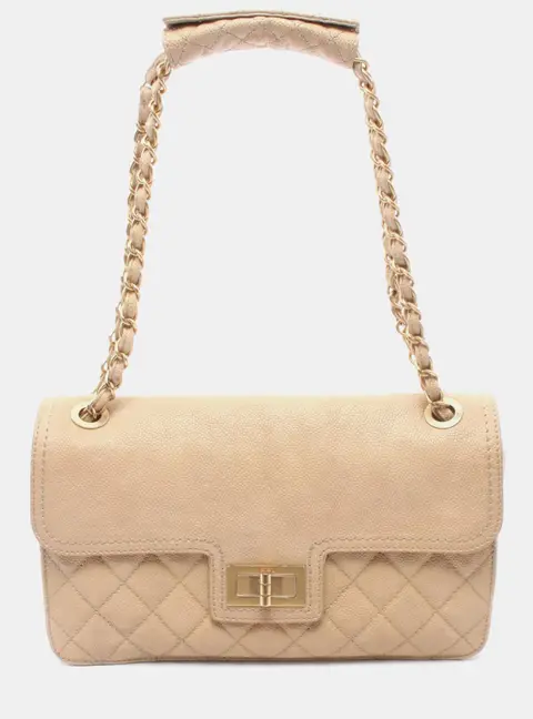 Chanel Mademoiselle Turnlock Timeless Medium Brown Caviar Leather Flap Bag