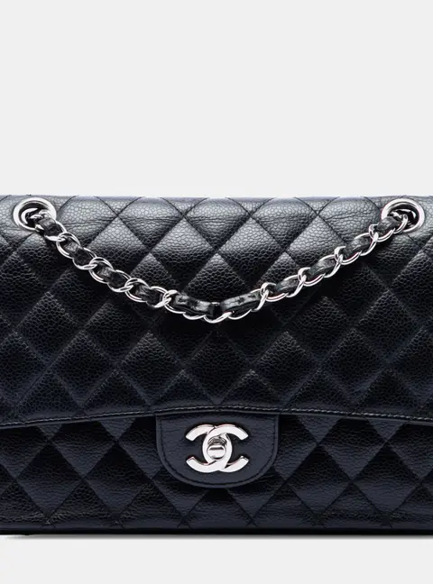 Chanel Classic Medium Double Flap Black Caviar Shoulder Bag