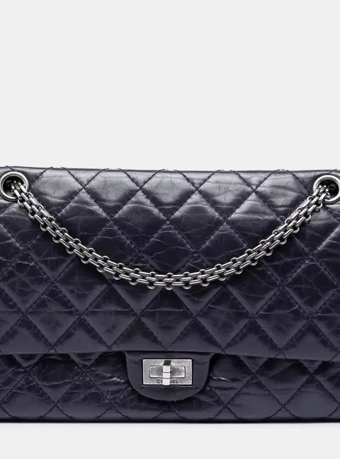 Chanel Reissue 2.55 226 Black Quilted Aged Calfskin Double Flap Bag