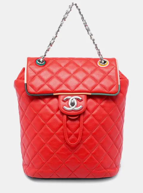 Chanel Small Red  Lambskin Cuba Color Urban Spirit Backpack Bag