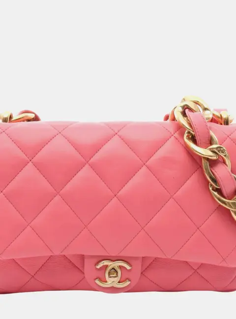 Chanel Large CC Funky Town Pink Lambskin Leather Shoulder Bag