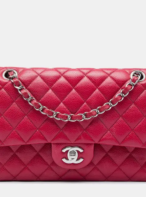 Chanel Classic Double Flap Medium Pink Caviar Shoulder Bag