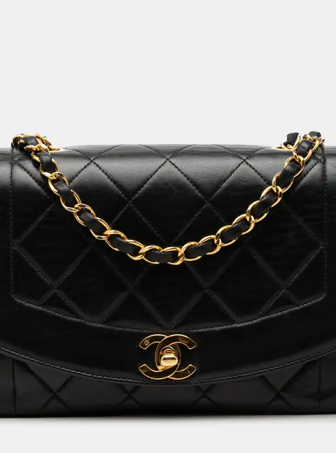 Chanel Diana Small Black Lambskin Flap Bag