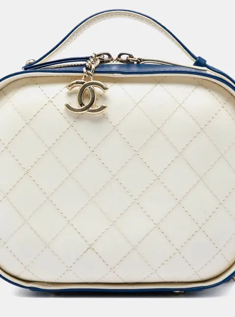 Chanel Small CC Crumpled Calfskin Leather Vanity Case Shoulder Bag