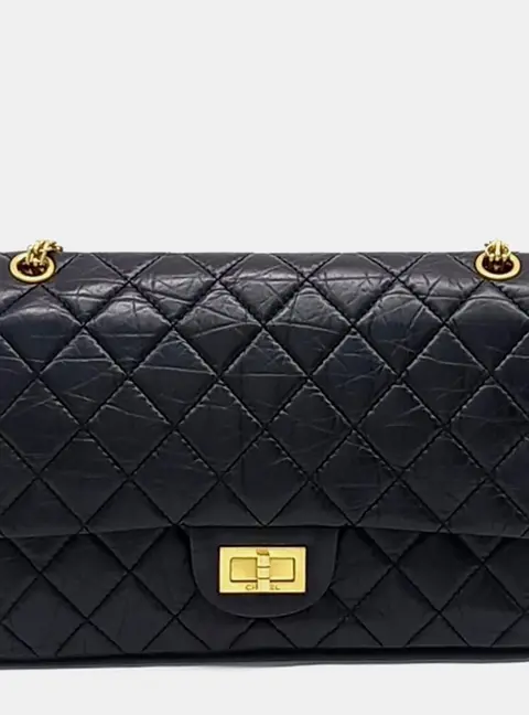 Chanel 2.55 Reissue 32 Black Aged Calfskin Leather Shoulder Bag