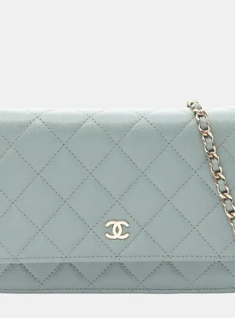 Chanel Classic Medium Green Caviar Grained Calfskin Leather Shoulder Bag