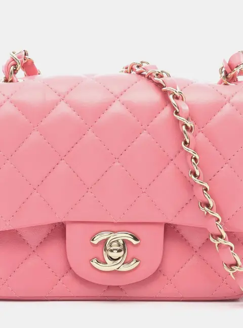 Chanel Mini Square Classic Lambskin Single Flap Crossbody bag
