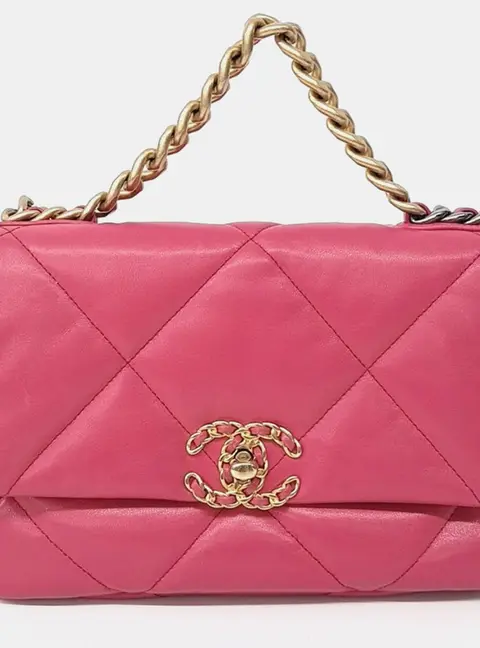 Chanel 19 Small Pink Leather Flap Bag