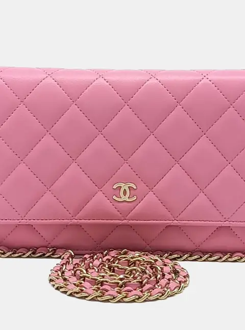 Chanel Pink Lambskin WOC Mini Crossbody Bag AP0250
