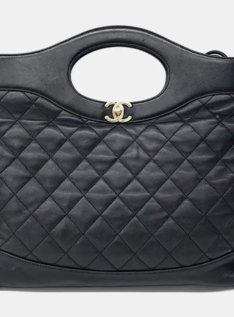 Chanel 31 Black Leather Shopping bag