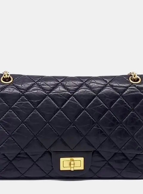 Chanel 2.55 Black Leather Flap Bag