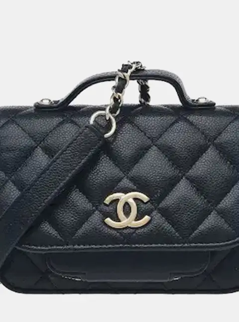 Chanel Business Affinity Mini Black Caviar Grained Calfskin Leather Shoulder Bag