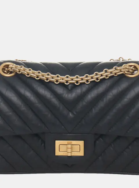 Chanel Mini Reissue Black Leather Shoulder Bag