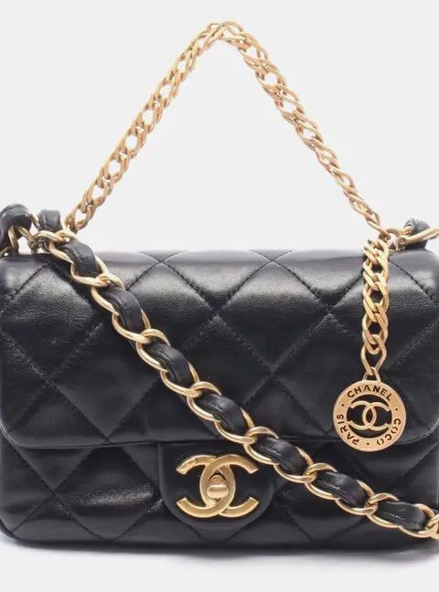 Chanel Fancy Jewel Small Black Lambskin Leather Shoulder Bag