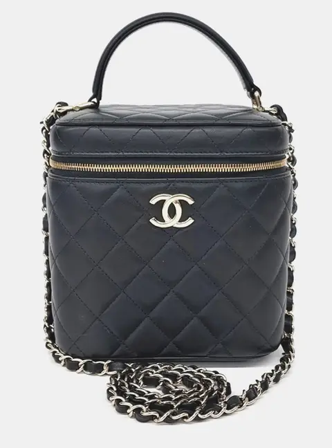 Chanel Trendy CC Vanity Black Lambskin Leather Crossbody Bag