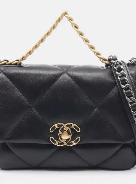 Chanel 19 Small Black Quilted Leather Shoulder Bag