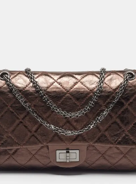 Chanel Reissue 2.55 227 Metallic Quilted Leather Flap Bag